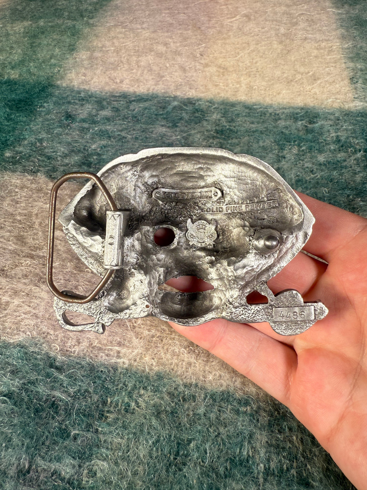 Vintage Pirate Skeleton No Color Belt Buckle