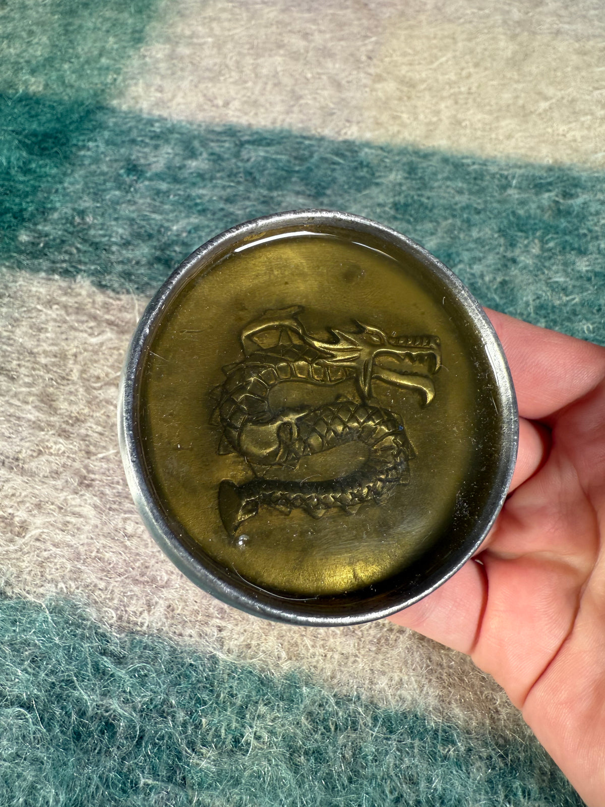Vintage Dragon in Yellow Resin Belt Buckle