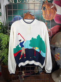 Vintage Unworn Leon Levin Knit Golfer Sweater(WXL)