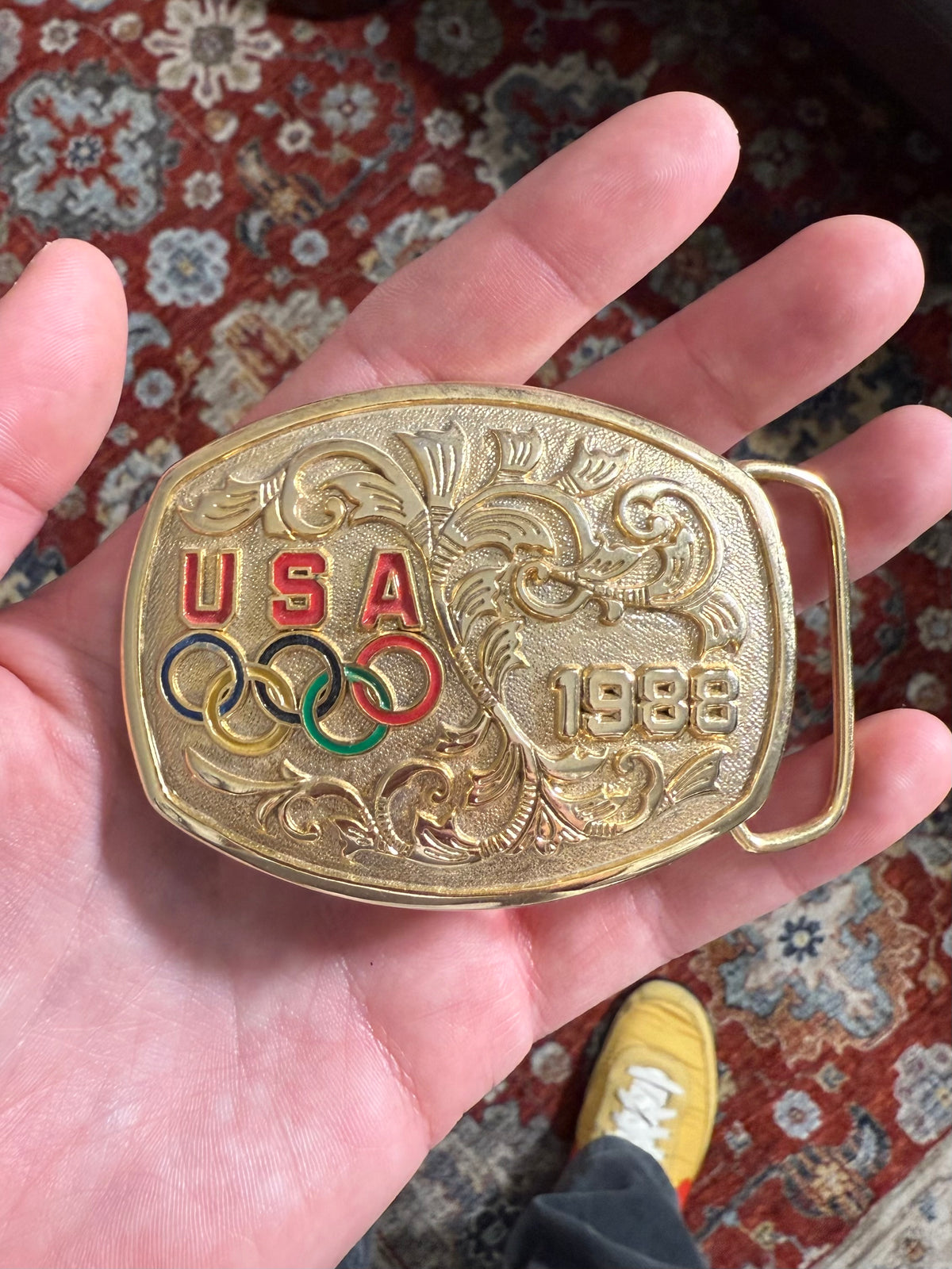 Vintage 1988 USA Olympics Belt Buckle