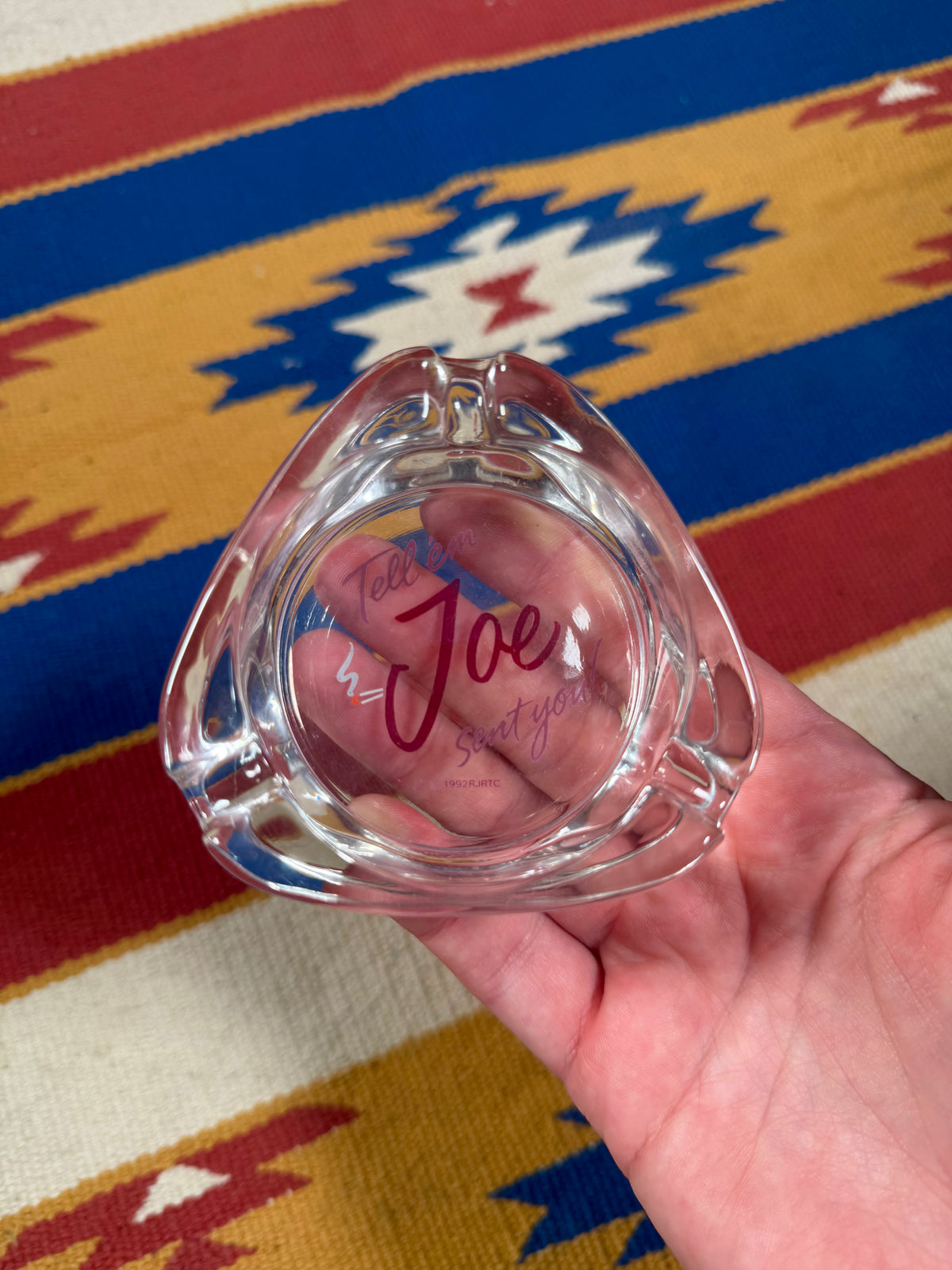 Vintage 1992 “Tell ‘Em Joe Sent You” Camel Cigs Glass Ashtray
