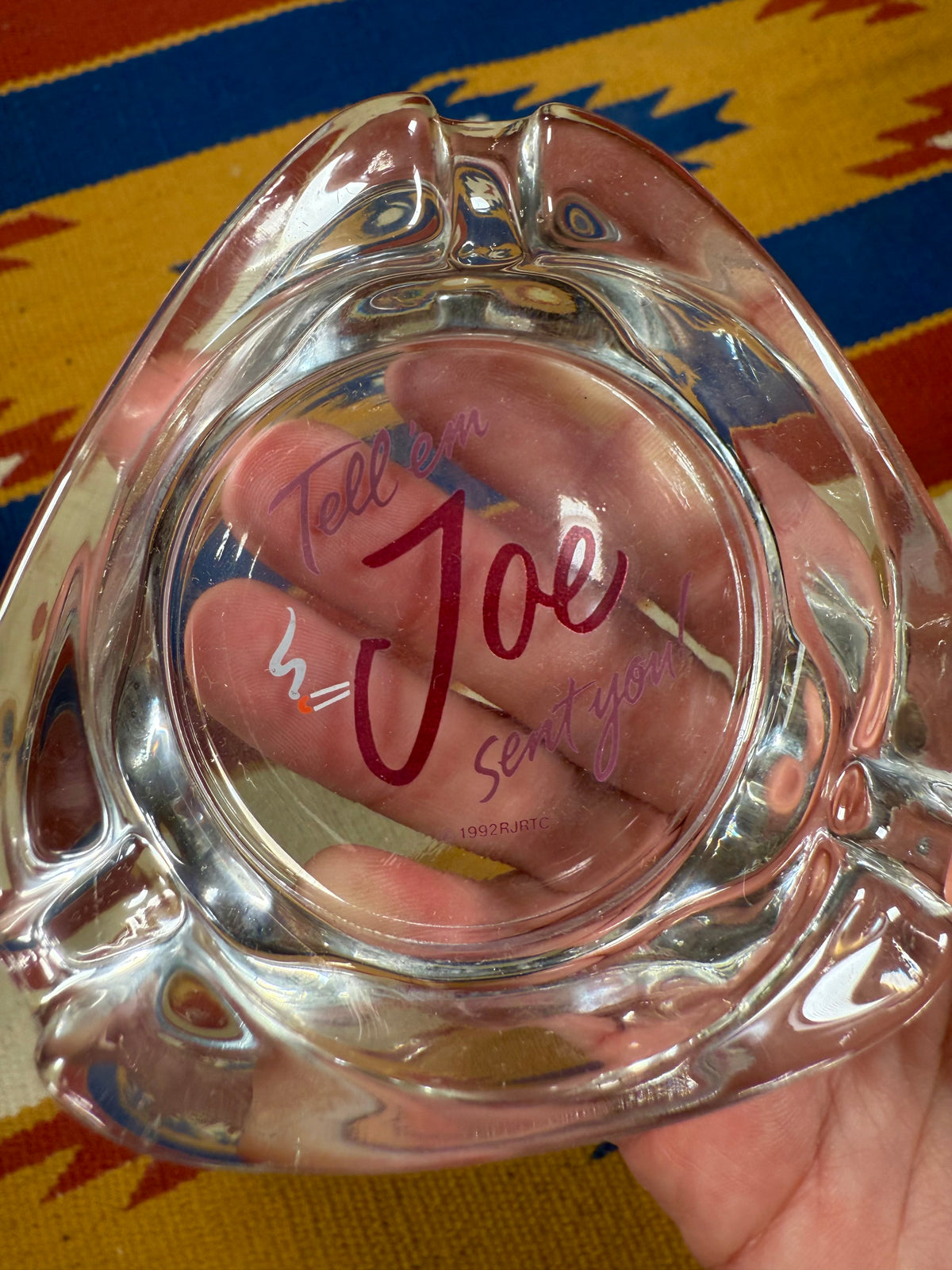 Vintage 1992 “Tell ‘Em Joe Sent You” Camel Cigs Glass Ashtray